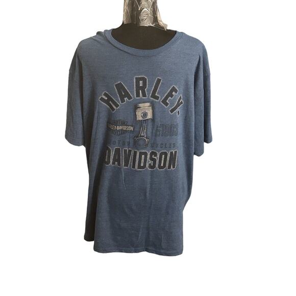 Harley Davidson T-Shirt Mens XL Blue Short Sleeve Quantico, Washington - Picture 1 of 6